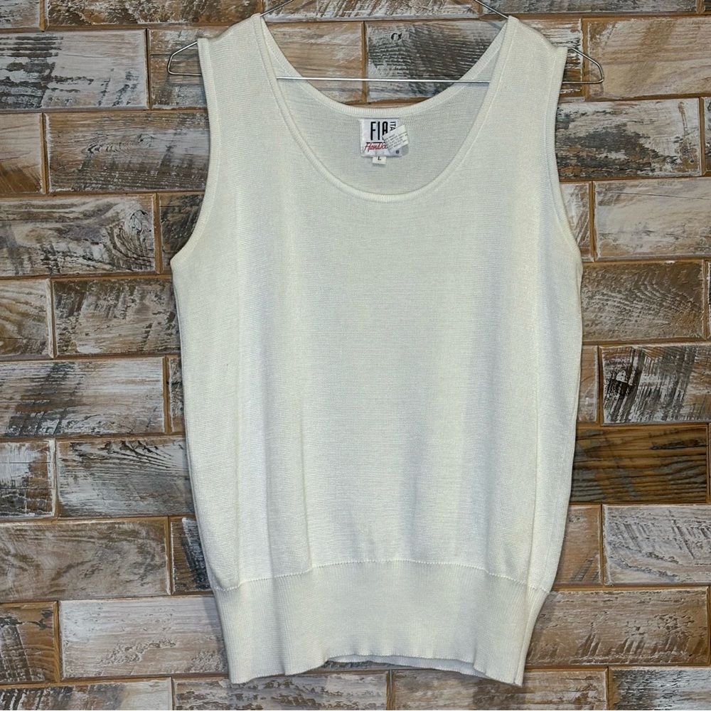 FIA Italina Handloomed Textured Top in Cream. Size L.  Great Condition.